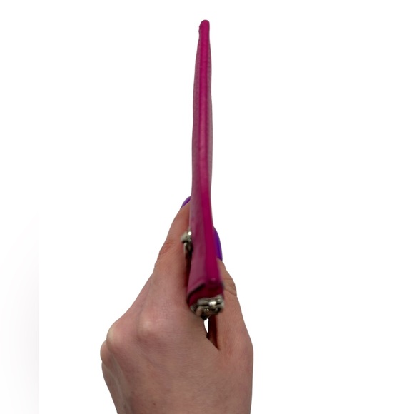 LOEWE LIKE NEW RASPBERRY PINK LEATHER POUCH 6.6 L  x 5 H - Picture 9 of 14